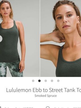 lululemon athletica Ribbed Tank Top - Smoked Spruce Green